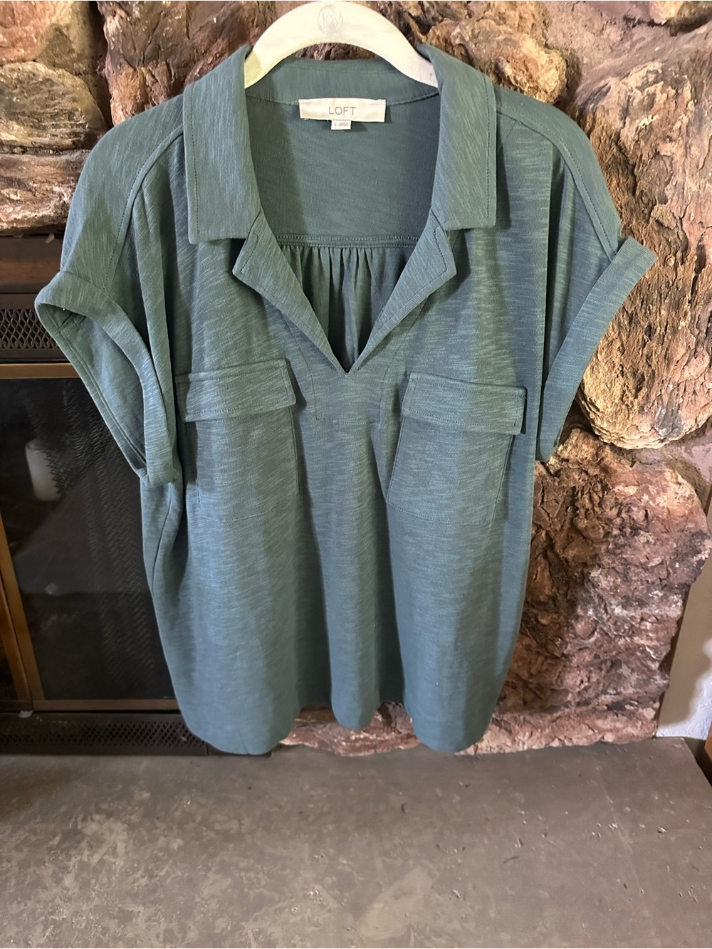 LOFT Green Short-Sleeve Pocket Tee